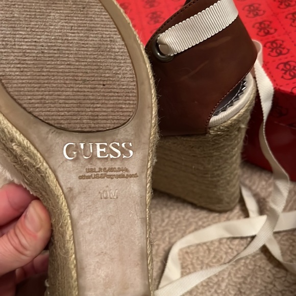 Guess platform tie up espadrille heels round toe - Picture 4 of 5